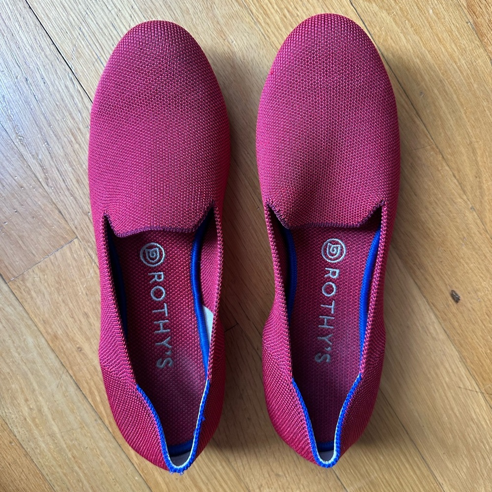 Rothy's Red Flats Comfortable Slip-On Loafers